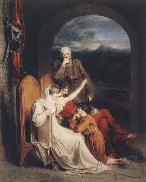 Richard Westall Queen Judith reciting to Alfred the Great (mk47) Germany oil painting art